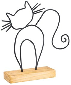 Διακοσμητικό Επιτραπέζιο Cat 565TNL1154 30x4x36cm Natural-Black Aberto Design Metal,Wood