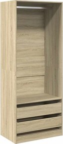 vidaXL Ντουλάπα Χρώμα Sonoma Δρυς 80x50x200 εκ. από Επεξ. Ξύλο