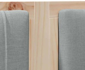 vidaXL Ταπετσαρισμένο κεφαλάρι Καφέ 135 cm Στερεά ξυλεία πεύκου