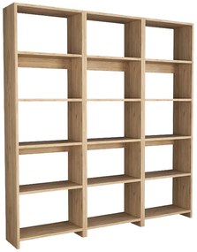 Βιβλιοθήκη Rabuku pakoworld σε oak απόχρωση 146x22x160εκ