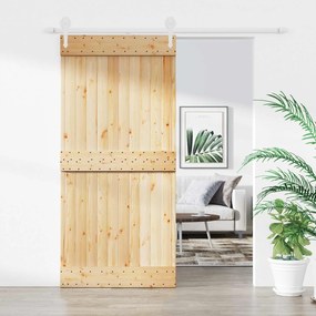 vidaXL Συρόμενη Πόρτα Φυσικό και Λευκό 95 x 210 cm