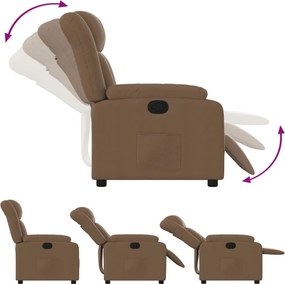 vidaXL Πολυθρόνα Ανακλινόμενη Καφέ Υφασμάτινη