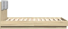 vidaXL Πλαίσιο Κρεβατιού με Κεφαλάρι Sonoma Δρυς 140x190εκ. Επεξ. Ξύλο
