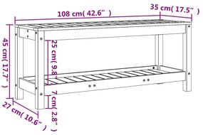 Παγκάκι Κήπου 108 x 35 x 45 εκ. από Μασίφ Ξύλο Ψευδοτσούγκας - Καφέ