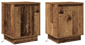 vidaXL Κομοδίνο με 2 pcs Παλαιό ξύλο 39 x 34.5 x 50 εκ.