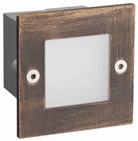 Χωνευτό Σποτ Φωτιστικό Τοίχου LED 2W 6000K PAS 70X70 100Lm IP54 Aca-PAS260RS-Σκουριασμένο PAS260RS