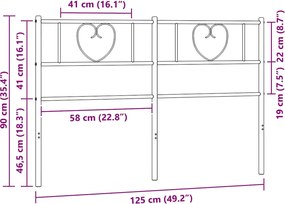 vidaXL Ανταλλακτικό κεφαλάρι Μαύρο 120 εκ. Μεταλλικό