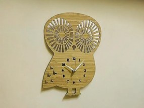 Intra απο ξύλο plywood 3mm-4mm πάχος – Ξύλινο ρολόι τοίχου κουκουβάγια 20x25 cm INTRAVECTRY-MY547376