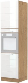 Επιδαπέδιο ντουλάπι φούρνου ψηλό Hudson K23-60-2KR-Καρυδί - Λευκό