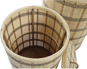 Σετ Καλαθιών DKD Home Decor Καφέ Φυσικό Bamboo (2 Τεμάχια)