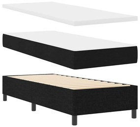 vidaXL Κρεβάτι με ελατήρια με στρώμα Μαύρο 80 x 200 cm ύφασμα