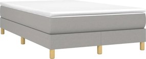 vidaXL Κρεβάτι Boxspring με Στρώμα Ανοιχτό Γκρι 120x190 εκ. Υφασμάτινο