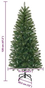 vidaXL Τεχνητό Χριστουγεννιάτικο Δέντρο με βάση Πράσινο 120 cm
