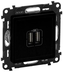 Πρίζα Φόρτισης Διπλή USB 1500MA Μαύρο Valena Life 756312 Legrand-756312-Μαύρο 756312