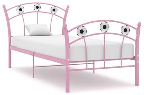 Πλαίσιο Κρεβατιού Με Σχέδιο Μπάλα Ροζ 90 x 200 εκ. Μεταλλικό