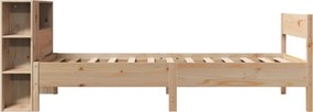vidaXL Κρεβάτι Βιβλιοθήκη Χωρίς Στρώμα 75x190 εκ Μασίφ Ξύλο Πεύκο