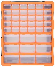 Κουτί Αποθήκευσης/Οργάνωσης με 39 Συρτάρια 38 x 16 x 47 εκ. - Πορτοκαλί