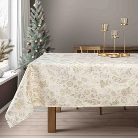 Beauty Home ΤΡΑΠΕΖΟΜΑΝΤΗΛΟ ΖΑΚΑΡ ΚΑΡΥΟΘΡΑΥΣΤΗΣ ΜΕ ΧΡΥΣΟ ΛΟΥΡΕΞ   135 x 220 cm