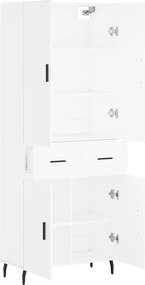 vidaXL Ντουλάπι Λευκό 69,5x34x180 εκ. από Επεξεργασμένο Ξύλο