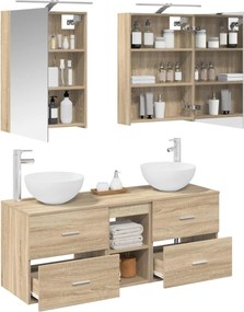 vidaXL Σετ Επίπλων Μπάνιου 5 pcs Sonoma Δρυς