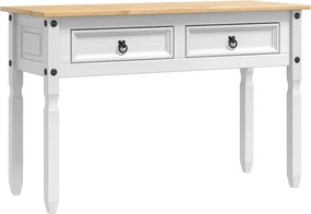 vidaXL End Table Corona Λευκό 115 x 46 x 73 εκ Στερεά ξυλεία πεύκου
