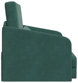vidaXL Κρεβάτι Δαπέδου 2 σε 1 Σκούρο Πράσινο 65x80x83 εκ Βελούδο