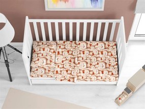 Σετ Σεντόνια Βαμβακερά Κούνιας 120x160εκ. Teddy Bear 535 Beige Dimcol