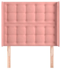 Κεφαλάρι με Πτερύγια Ροζ 103x16x118/128 εκ.Βελούδινο - Ροζ