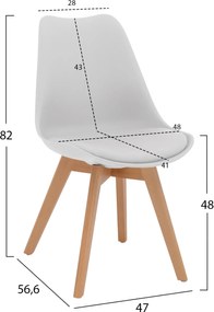 ΚΑΡΕΚΛΑ VEGAS HM0033.01 ΜΕ ΞΥΛΙΝΑ ΠΟΔΙΑ ΚΑΙ ΜΕ ΚΑΘΙΣΜΑ ΛΕΥΚΟ 47x56,6x82Υεκ.