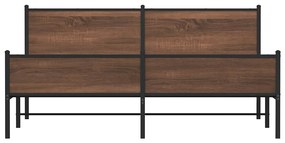 vidaXL Σκελετός Κρεβ. Χωρίς Στρώμα Καφέ Δρυς 180x200 εκ. Μεταλλικό