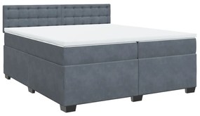 ΚΡΕΒΑΤΙ BOXSPRING ΜΕ ΣΤΡΩΜΑ ΣΚΟΥΡΟ ΓΚΡΙ 200X200 ΕΚ. ΒΕΛΟΥΔΙΝΟ 3286415