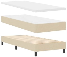 vidaXL Κρεβάτι με ελατήρια με στρώμα Κρεμ 80 x 200 cm ύφασμα