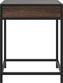 vidaXL Κομοδίνο Άπειρο Φως LED Καφέ Δρυς 40x40x51 εκ.
