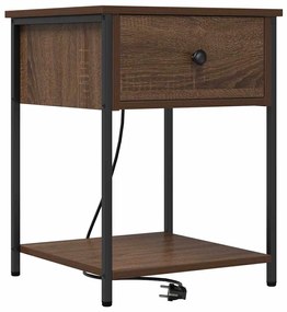 vidaXL Κομοδίνο 2 pcs Καφέ δρυς 42 x 41 x 56 εκ. Επεξεργασμένο ξύλο