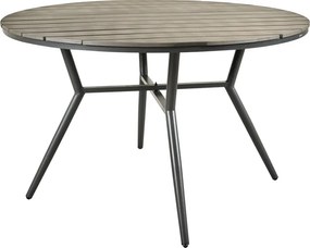Τραπεζαρία Appa-Moly σετ 5τεμ pakoworld αλουμίνιο και plywood σε ανθρακί απόχρωση Φ120x74εκ