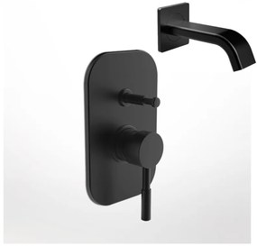 La Torre New Tech Black Matt 12050R-400 Μίκτης Εντοιχισμού 2 Εξόδων με Εκτροπέα+Στόμιο 14,2cm Φ31mm