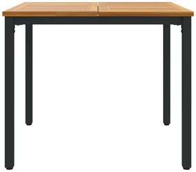 vidaXL Τραπέζι Κήπου 90x90x75 εκ. Μασίφ ξύλο ακακίας και Μέταλλο