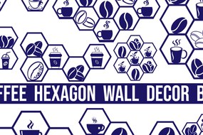 Σετ των 2 Intra απο ξύλο plywood 3mm-4mm πάχος - Πακέτο διακόσμησης τοίχου Coffee Hexagon Δίασταση 20x20 cm INTRAFABR-85364244