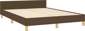 vidaXL Σκελετός Κρεβατιού Χωρίς Στρώμα Καφέ 140x200 εκ.Υφασμάτινο