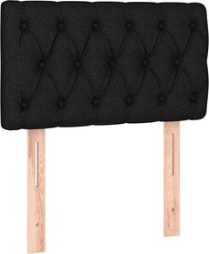 vidaXL Κρεβάτι Boxspring με Στρώμα Μαύρο 80 x 200 εκ. Υφασμάτινο