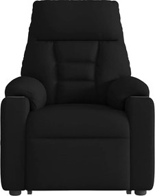 vidaXL Πολυθρόνα Μασάζ Ανακλινόμενη με Ανύψωση Μαύρη Υφασμάτινη