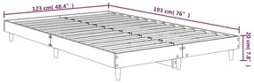 Πλαίσιο Κρεβατιού Καφέ Δρυς 120x190 εκ. Επεξεργασμένο Ξύλο - Καφέ