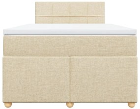 Κρεβάτι Boxspring με Στρώμα Κρεμ 120x200 εκ. Υφασμάτινο - Κρεμ