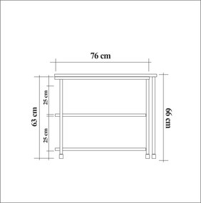 Βοηθητικό Τραπεζάκι Atlantic Πεύκο / Μαύρο FRUAS 70x76x63