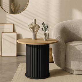 Τραπεζάκι βοηθητικό Bohema μαύρο-sepet oak Ø50x53εκ
