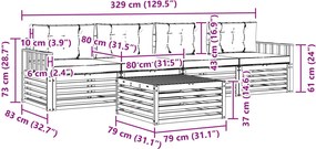 vidaXL Σειρά Καναπέ Εξωτερικού με μαξιλάρι 5 pcs Λευκό και Μπεζ