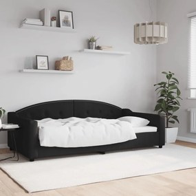 Καναπές Κρεβάτι Μαύρος 100 x 200 εκ. Υφασμάτινος - Μαύρο