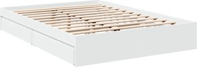 vidaXL Πλαίσιο Κρεβατιού με Συρτάρια Χωρίς Στρώμα Λευκό 160x200 εκ.