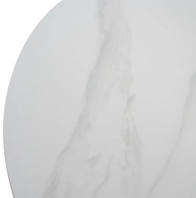 ΤΡΑΠΕΖΙ ΤΡΑΠΕΖΑΡΙΑΣ ΣΤΡΟΓΓΥΛΟ SYNTEC HM9309.02 SINTERED STONE ΛΕΥΚΟ ΜΕΤΑΛ.ΠΟΔΙΑ Φ115x75Y εκ.