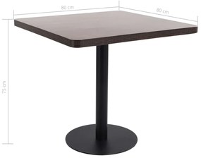 vidaXL Τραπέζι Bistro Σκούρο Καφέ 80 x 80 εκ. από MDF